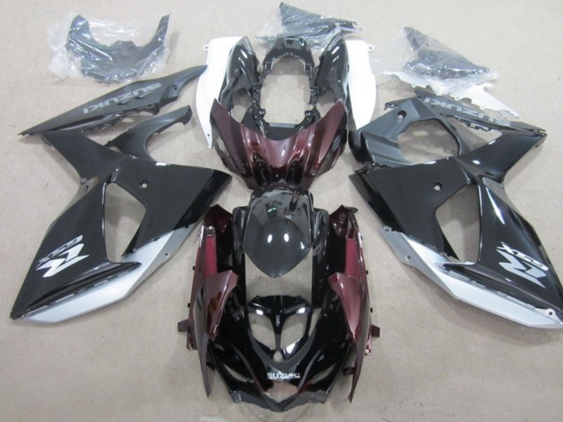 Billige Suzuki GSXR 1000 Motorrad Verkleidung 2009-2016 - Glanzendes Schwarz Silber