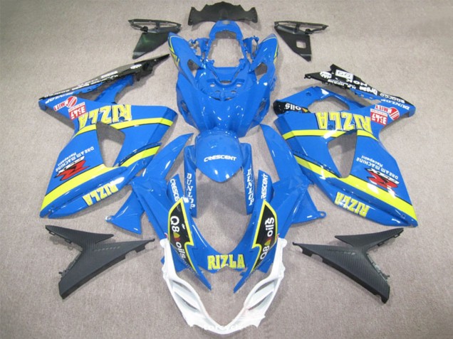 Billige Suzuki GSXR 1000 Motorrad Verkleidung 2009-2016 - Blau Gelb Rizla Q8 Oils