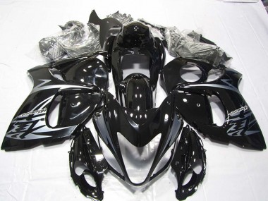 Billige Suzuki GSXR 1300 Hayabusa Motorrad Verkleidung 2008-2020 - Glanzendes Schwarz Silber