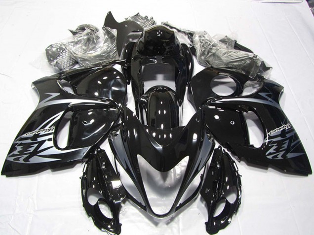 Billige Suzuki GSXR 1300 Hayabusa Motorrad Verkleidung 2008-2020 - Glanzendes Schwarz Silber