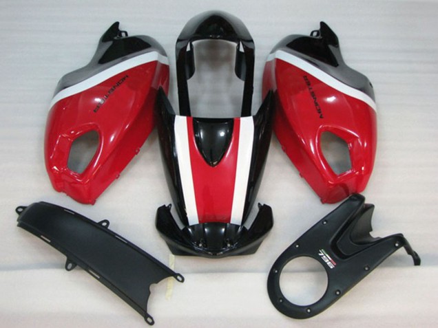 Billige Ducati Monster 696 Motorrad Verkleidung Kit 2008-2012 - Weiss Rot Glanzendes Schwarz
