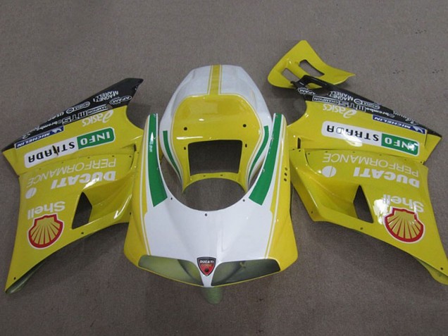 Billige Ducati 748 Motorrad Verkleidung 1993-2005 - Gelb Weiss Grun Shell Info Strrda