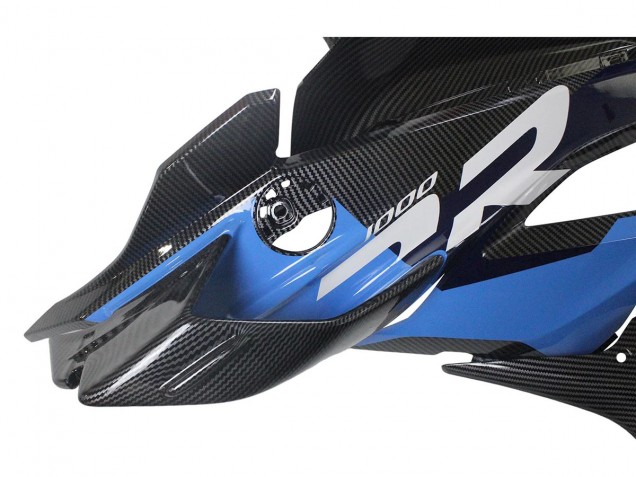Billige BMW S1000RR Motorrad Verkleidung 2023-2024 - Blau Rot Carbonfaser