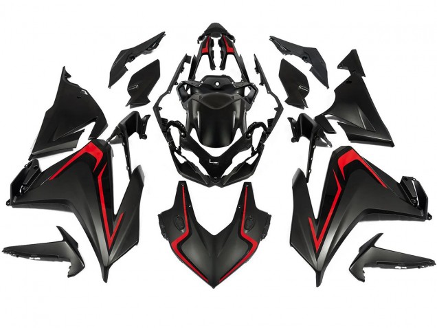 Billige Honda CBR500R Motorrad Verkleidung 2022-2023 - Matt Schwarz Rot