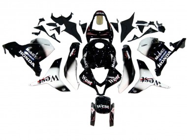 Billige Honda CBR600RR Motorrad Verkleidung 2009-2012 - Glanzendes Schwarz Weiss West