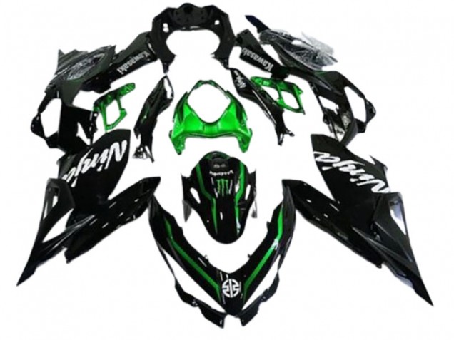 Billige Kawasaki EX400 Motorrad Verkleidung 2018-2024 - Glanzendes Schwarz Grun Monster