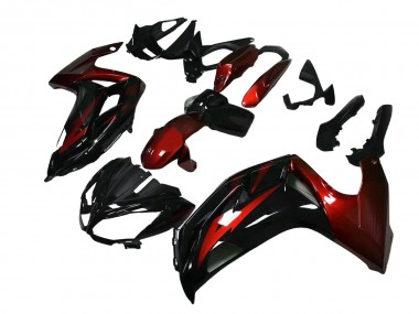 Billige Kawasaki EX650 Motorrad Verkleidung 2012-2016 - Rot Glanzendes Schwarz