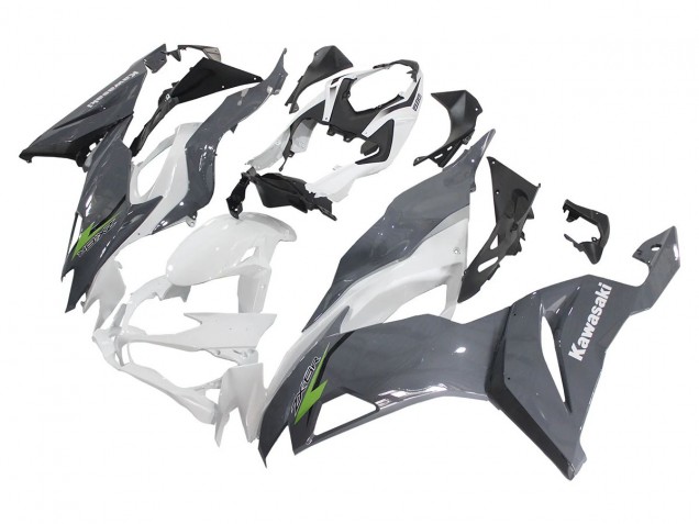 Billige Kawasaki ZX6R Motorrad Verkleidung 2019-2022 - Weiss Grau Grun