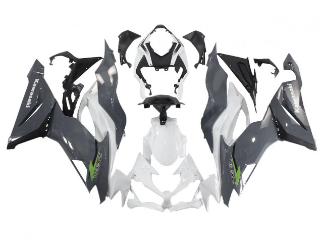 Billige Kawasaki ZX6R Motorrad Verkleidung 2019-2022 - Weiss Grau Grun