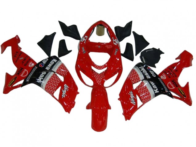 Billige Kawasaki ZX10R Motorrad Verkleidung 2006-2007 - Rot Silber Grau Schwarz Elf 56