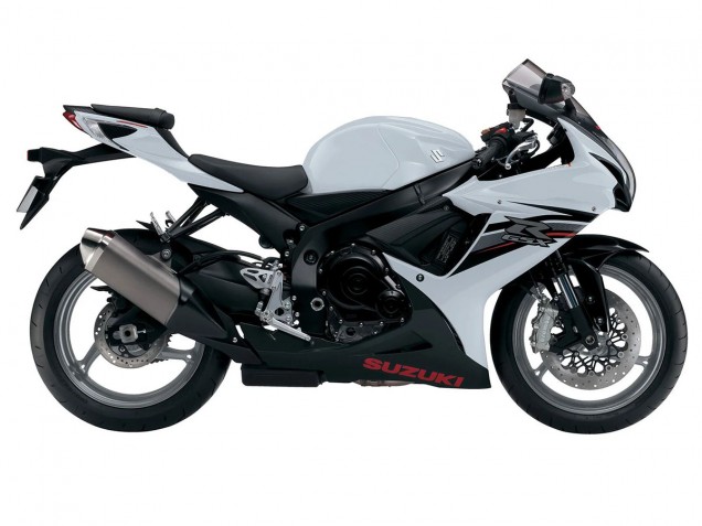 Billige Suzuki GSXR 600/750 Motorrad Verkleidung 2011-2024 - Weiss Schwarz