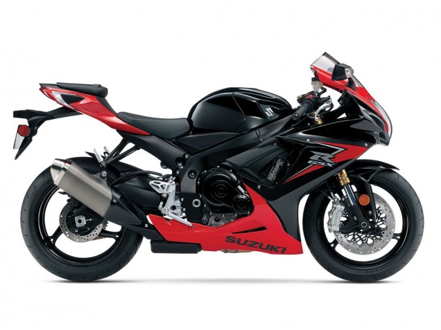 Billige Suzuki GSXR 600/750 Motorrad Verkleidung 2011-2024 - Rot Glanzendes Schwarz