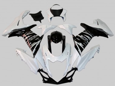 Billige Suzuki GSXR 600/750 Motorrad Verkleidung 2011-2024 - Weiss Glanzendes Schwarz