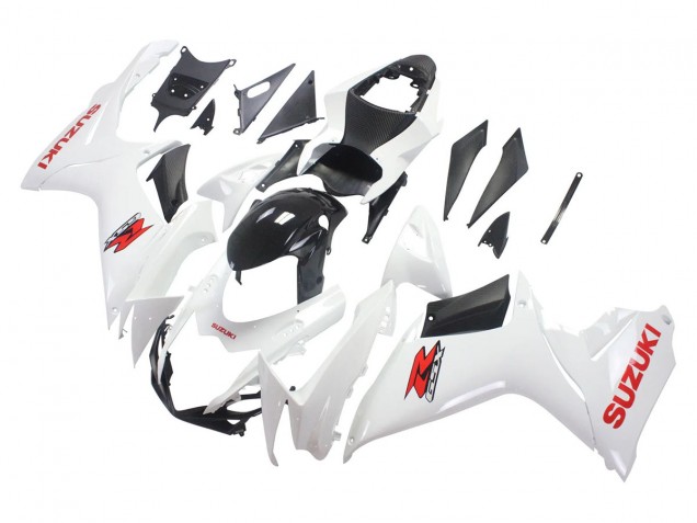 Billige Suzuki GSXR 600/750 Motorrad Verkleidung 2011-2024 - Weiss Glanzendes Schwarz Rot Aufkleber