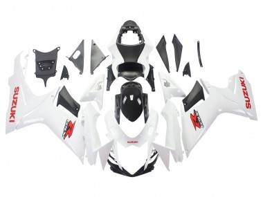 Billige Suzuki GSXR 600/750 Motorrad Verkleidung 2011-2024 - Weiss Glanzendes Schwarz Rot Aufkleber