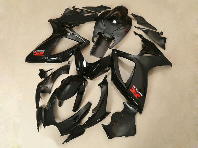 Billige Suzuki GSXR 600/750 Motorrad Verkleidung 2006-2007 - Glanzendes Schwarz