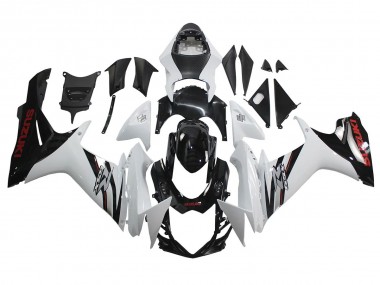 Billige Suzuki GSXR 600/750 Motorrad Verkleidung 2011-2024 - Weiss Glanzendes Schwarz