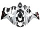 Billige Suzuki GSXR 600/750 Motorrad Verkleidung 2011-2024 - Weiss Glanzendes Schwarz