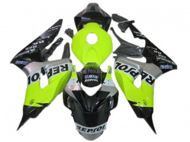 Billige Honda CBR1000RR Motorrad Verkleidung 2006-2007 - Grun Silber Glanzendes Schwarz Repsol