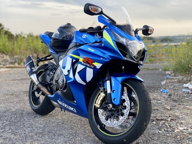 Billige Suzuki GSXR 1000 Motorrad Verkleidung 2009-2016 - Blau Grun Weiss