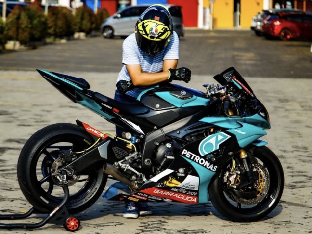 Billige Yamaha YZF R6 Motorrad Verkleidung 2008-2016 - Hellgrun Weiss Schwarz Petronas