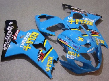 Billige Suzuki GSXR 750 Motorrad Verkleidung 2004-2005 - Blau Gold Schwarz Motul Rizla