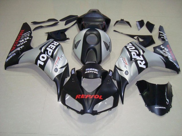 Matt Schwarz Silber Repsol Honda CBR 1000 RR 2006-2007 Motorrad Verkleidung Matt Schwarz Silber Repsol Honda CBR 1000 RR 2006-2007 Motorrad Verkleidung