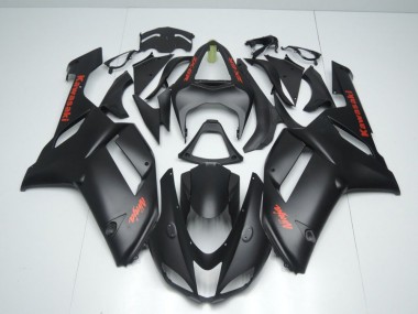 Matt Schwarz mit rotem Aufkleber Kawasaki ZX6R 2007-2008 Motorrad Verkleidungen