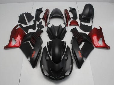 Matt Schwarz und Rot Kawasaki ZX14R ZZR 1400 2006-2011 Motorrad Verkleidungen