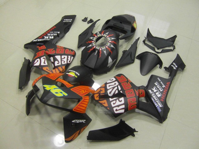 Matt Schwarzer Rossi Honda CBR 600 RR 2005-2006 Motorrad Verkleidungen Matt Schwarzer Rossi Honda CBR 600 RR 2005-2006 Motorrad Verkleidungen