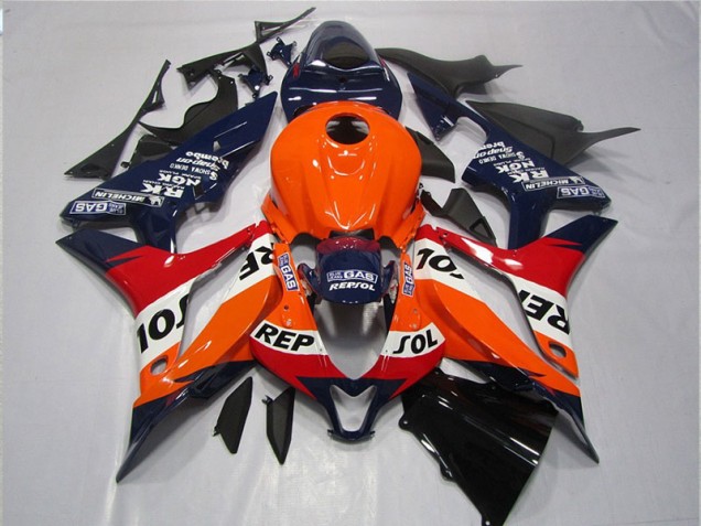Orange Blau Schwarz Repsol Honda CBR 600 RR 2007-2008 Motorrad Verkleidungen Orange Blau Schwarz Repsol Honda CBR 600 RR 2007-2008 Motorrad Verkleidungen