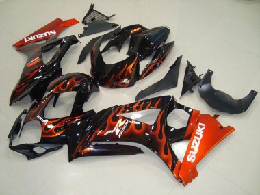 Orange Flamme Suzuki GSXR 1000 K7 2007-2008 Motorrad Verkleidungen