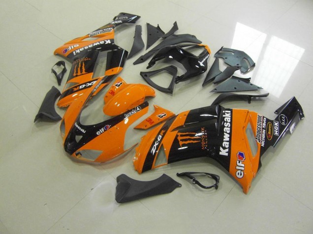 Orange Monster Kawasaki ZX6R 2007-2008 Motorrad Verkleidungen Orange Monster Kawasaki ZX6R 2007-2008 Motorrad Verkleidungen