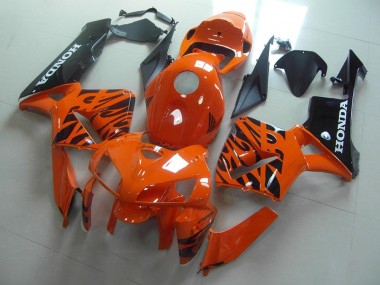 Orange Schwarze Flamme Honda CBR 600 RR 2005-2006 Motorrad Verkleidungen
