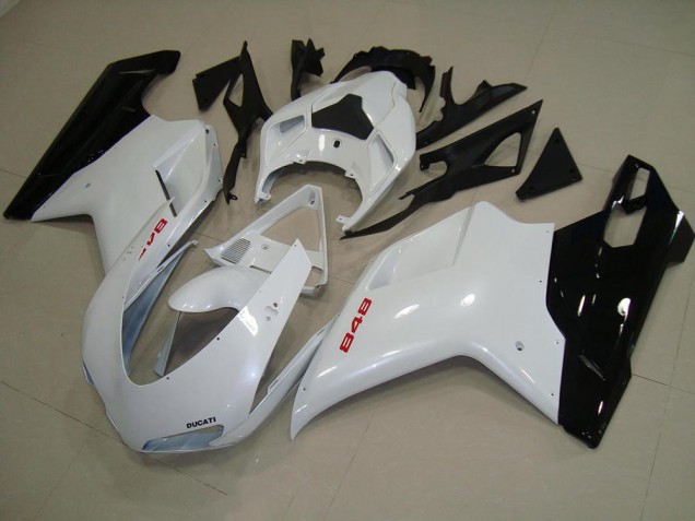 Perl Weiß Schwarz Ducati 848 1098 1198 2007-2014 Motorrad Verkleidungen Perl Weiß Schwarz Ducati 848 1098 1198 2007-2014 Motorrad Verkleidungen