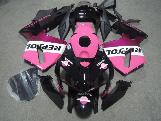 Rosa Schwarz Repsol Honda CBR 600 RR 2005-2006 Motorrad Verkleidungen Rosa Schwarz Repsol Honda CBR 600 RR 2005-2006 Motorrad Verkleidungen