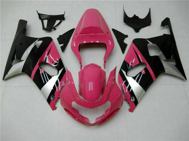 Rosa Schwarz Suzuki GSXR 600 / 750 K1 K2 K3 2001-2003 Motorrad Verkleidungen Rosa Schwarz Suzuki GSXR 600 / 750 K1 K2 K3 2001-2003 Motorrad Verkleidungen
