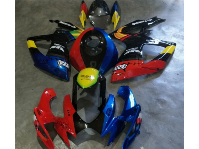 Rot Blau Suzuki GSXR 600 / 750 K6 2006-2007 Motorrad Verkleidungen Rot Blau Suzuki GSXR 600 / 750 K6 2006-2007 Motorrad Verkleidungen