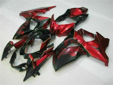 Rot Flamme Schwarz Suzuki GSXR 1000 K9 2009-2016 Motorrad Verkleidungen