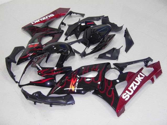 Rot Flamme Suzuki GSXR 1000 K5 2005-2006 Motorrad Verkleidungen Rot Flamme Suzuki GSXR 1000 K5 2005-2006 Motorrad Verkleidungen