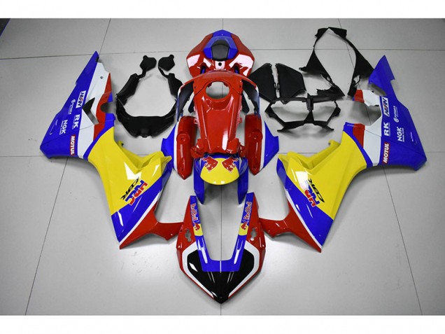 Rot Gelb Blau HRC Rot Bull Honda CBR 1000 RR 2017-2023 Motorrad Verkleidungen Rot Gelb Blau HRC Rot Bull Honda CBR 1000 RR 2017-2023 Motorrad Verkleidungen