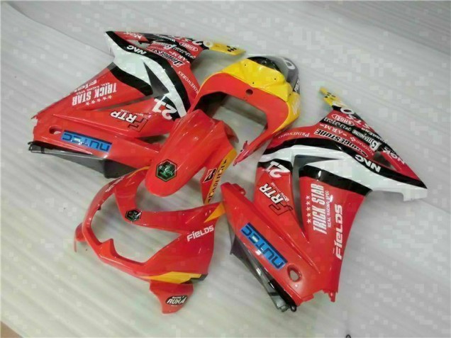 Rot Gelb Kawasaki EX250 2008-2012 Motorrad Verkleidungen Rot Gelb Kawasaki EX250 2008-2012 Motorrad Verkleidungen