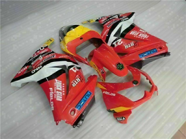 Rot Gelb Kawasaki EX250 2008-2012 Motorrad Verkleidungen Rot Gelb Kawasaki EX250 2008-2012 Motorrad Verkleidungen