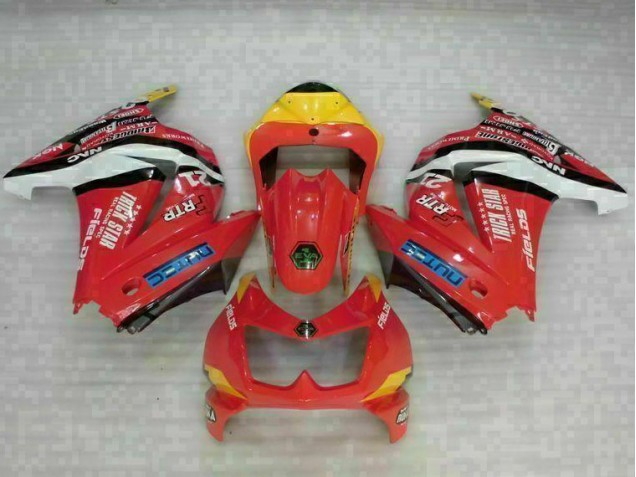 Rot Gelb Kawasaki EX250 2008-2012 Motorrad Verkleidungen Rot Gelb Kawasaki EX250 2008-2012 Motorrad Verkleidungen
