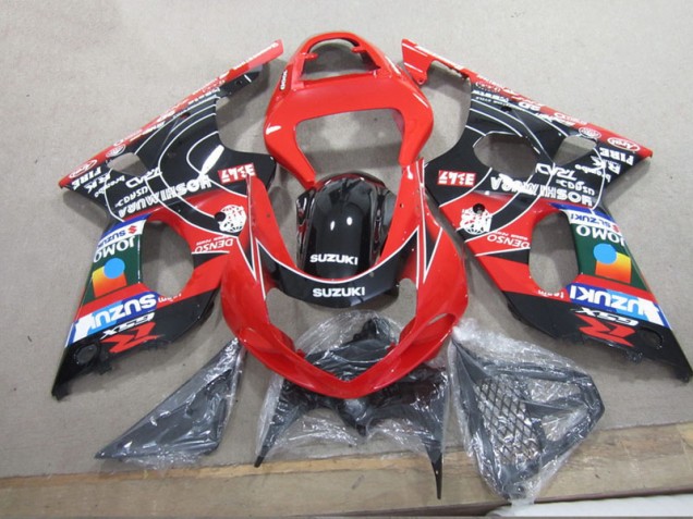 Rot Schwarz Denso Suzuki GSXR 1000 K1 2000-2002 Motorrad Verkleidungen Rot Schwarz Denso Suzuki GSXR 1000 K1 2000-2002 Motorrad Verkleidungen