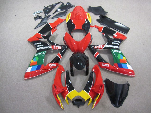 Rot Schwarz Grün Suzuki GSXR 750 K6 2006-2007 Motorrad Verkleidungen Rot Schwarz Grün Suzuki GSXR 750 K6 2006-2007 Motorrad Verkleidungen