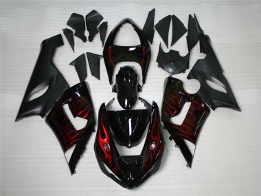 Rot Schwarz Kawasaki ZX6R 2005-2006 Motorrad Verkleidungen