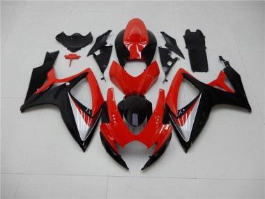 Rot Schwarz Suzuki GSXR 600 / 750 K6 2006-2007 Motorrad Verkleidungen Komplett Sets