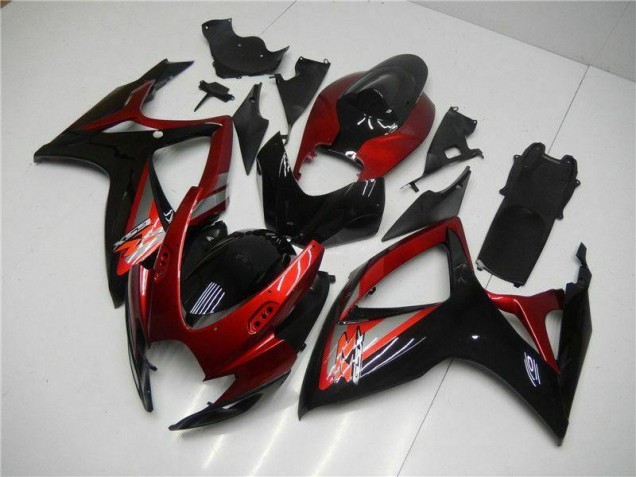 Rot Schwarz Suzuki GSXR 600 / 750 K6 2006-2007 Motorrad Verkleidungen & Plastik Rot Schwarz Suzuki GSXR 600 / 750 K6 2006-2007 Motorrad Verkleidungen & Plastik