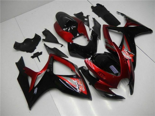 Rot Schwarz Suzuki GSXR 600 / 750 K6 2006-2007 Motorrad Verkleidungen & Plastik Rot Schwarz Suzuki GSXR 600 / 750 K6 2006-2007 Motorrad Verkleidungen & Plastik